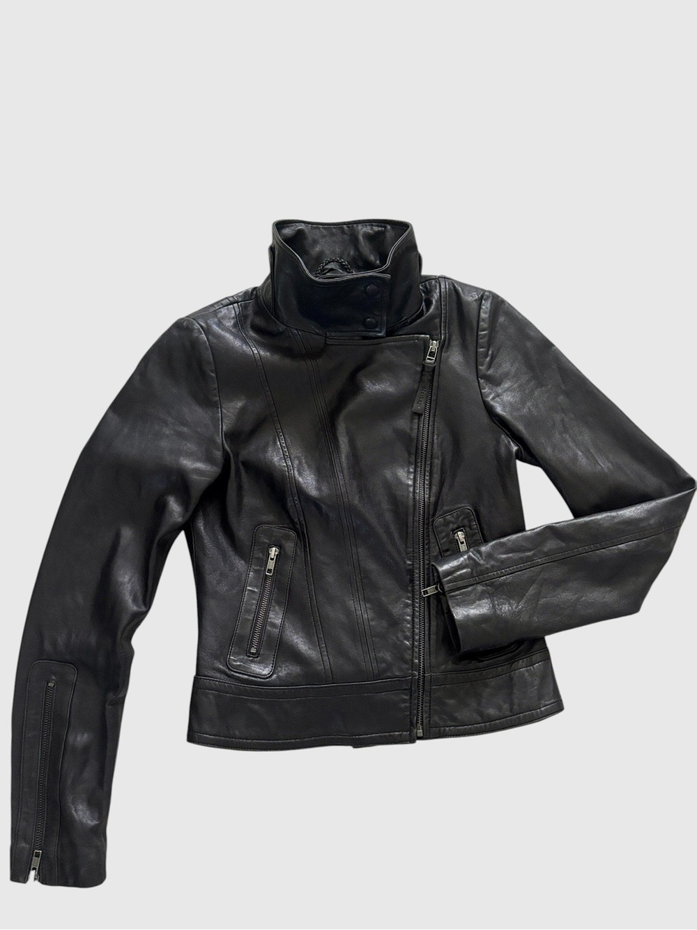 Mackage Super Soft Black Leather Motorcycle Jacket